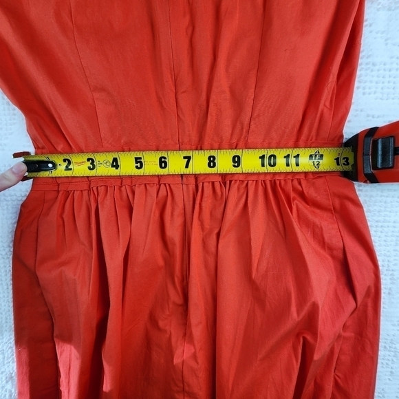 J. Crew Orange Crossover Midi Dress Size 00 - Picture 10 of 12